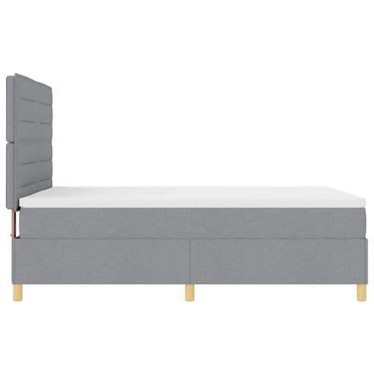 Letto a molle con materasso Grigio chiaro 140 x 190 cm Tessuto
