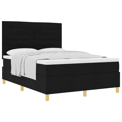 Letto a molle con materasso Nero 140 x 190 cm Tessuto | homemem39