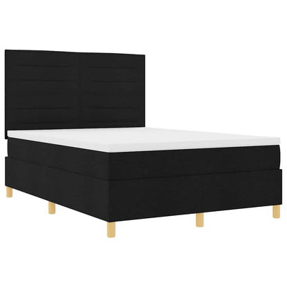 Letto a molle con materasso Nero 140 x 190 cm Tessuto | homemem39