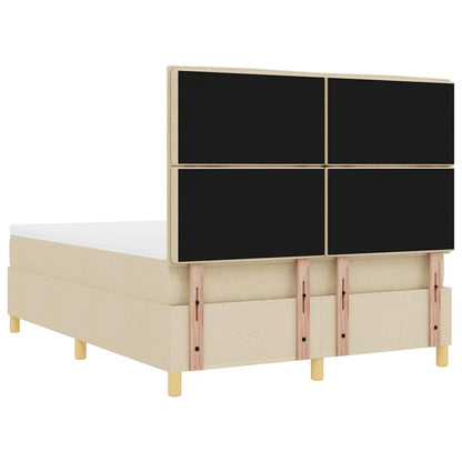 Letto a molle con materasso Crema 140 x 190 cm Tessuto | homemem39