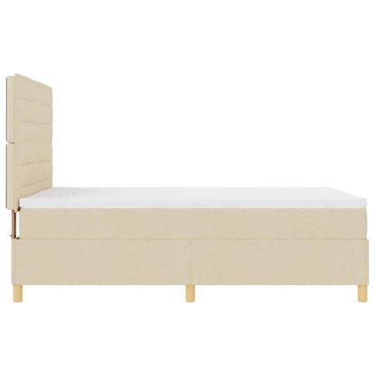 Letto a molle con materasso Crema 140 x 190 cm Tessuto | homemem39