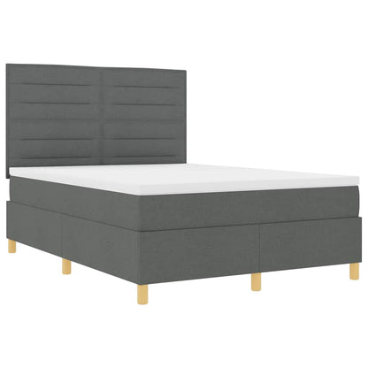 Letto a molle con materasso Grigio scuro 140 x 200 cm Tessuto | homemem39