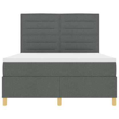 Letto a molle con materasso Grigio scuro 140 x 200 cm Tessuto | homemem39