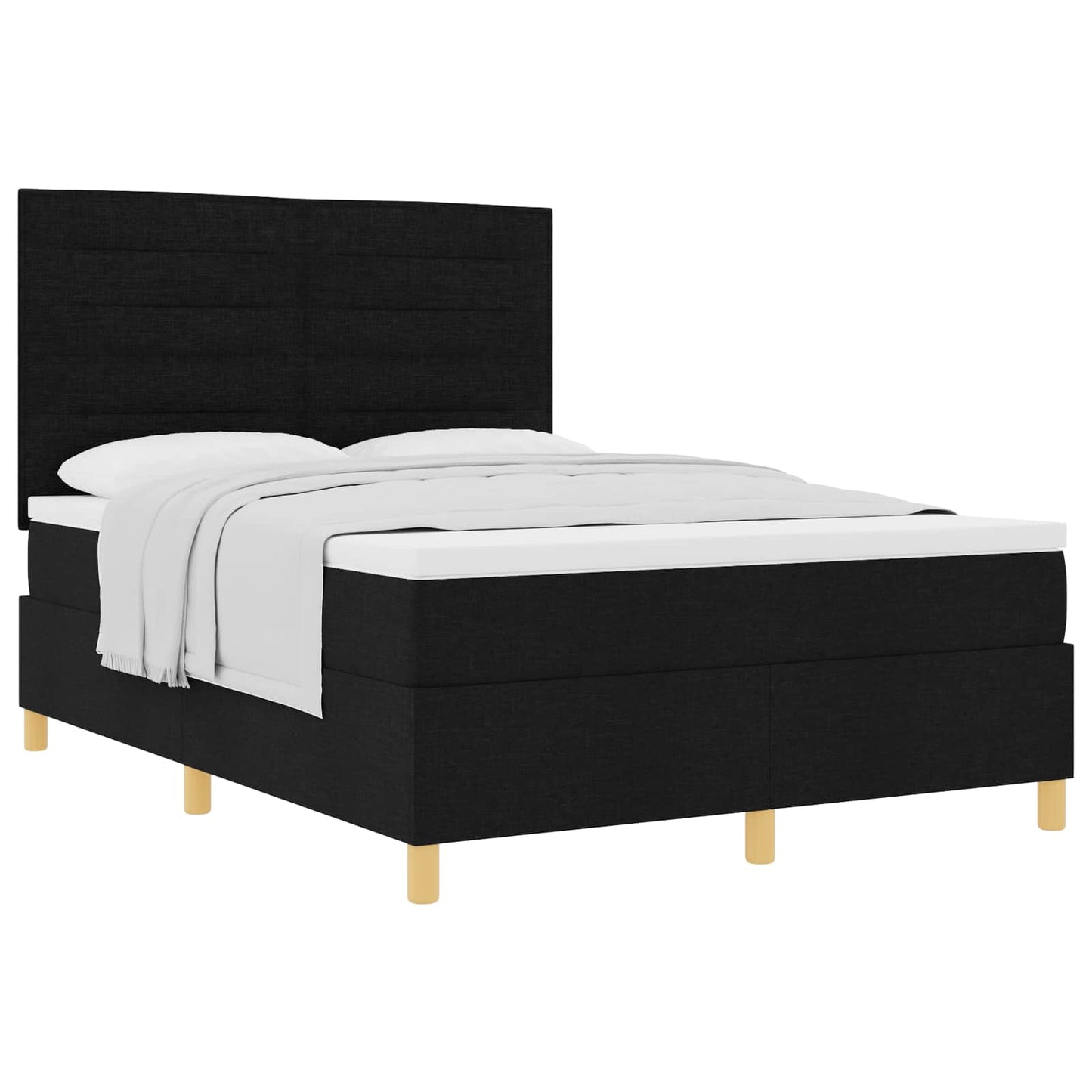 Letto a molle con materasso Nero 160 x 200 cm Tessuto | homemem39