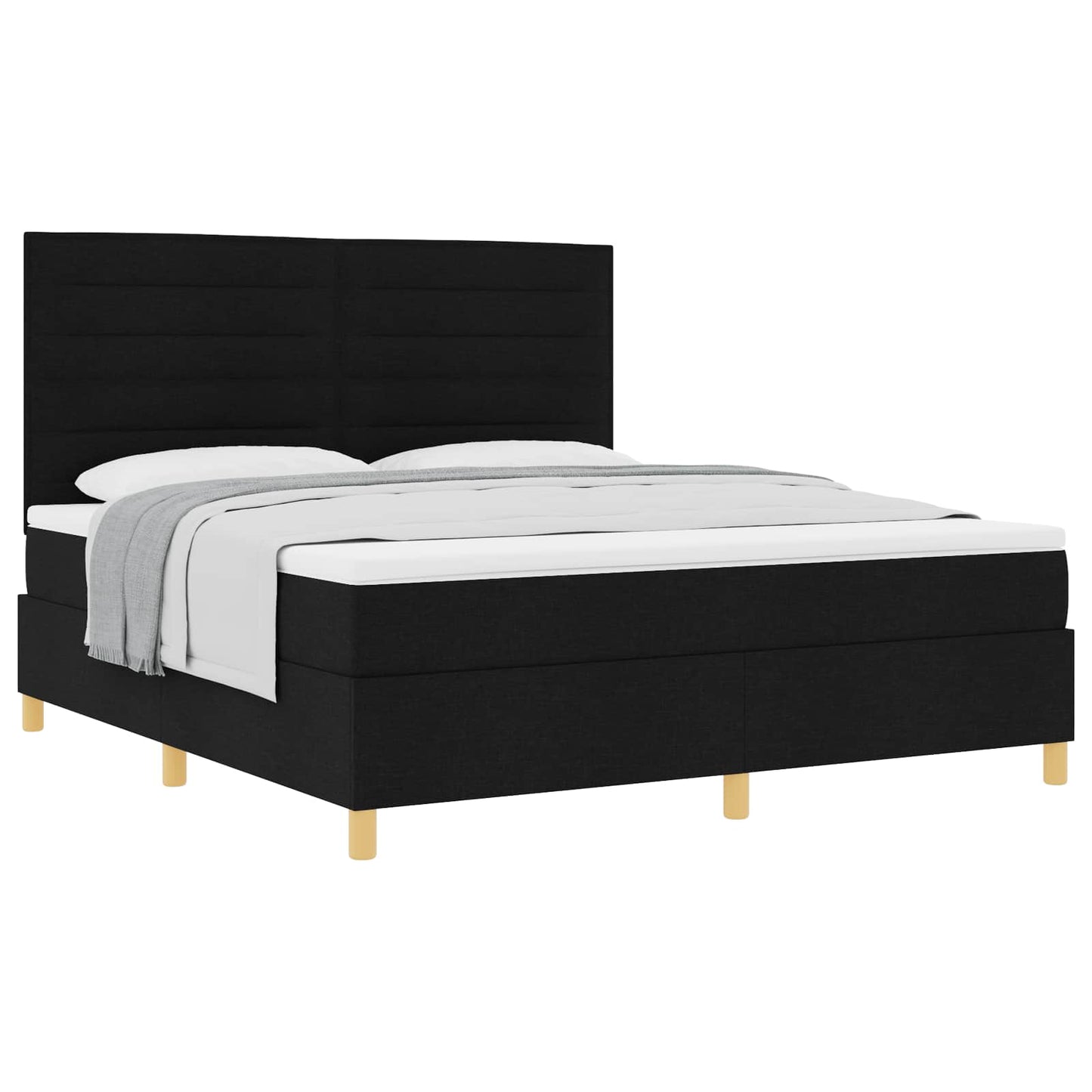 Letto a molle con materasso Nero 180 x 200 cm Tessuto | homemem39