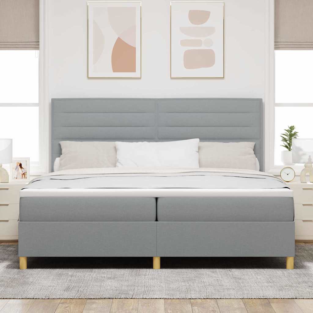 Letto a molle con materasso Grigio chiaro 200 x 200 cm Tessuto | homemem39