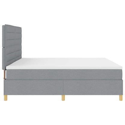 Letto a molle con materasso Grigio chiaro 200 x 200 cm Tessuto | homemem39