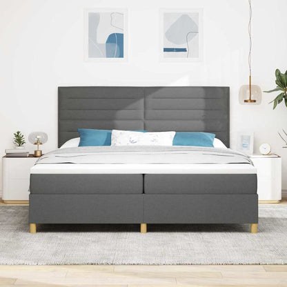 Letto a molle con materasso Grigio scuro 200 x 200 cm Tessuto | homemem39