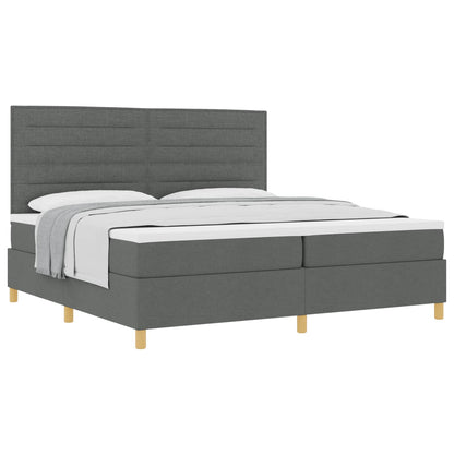 Letto a molle con materasso Grigio scuro 200 x 200 cm Tessuto | homemem39