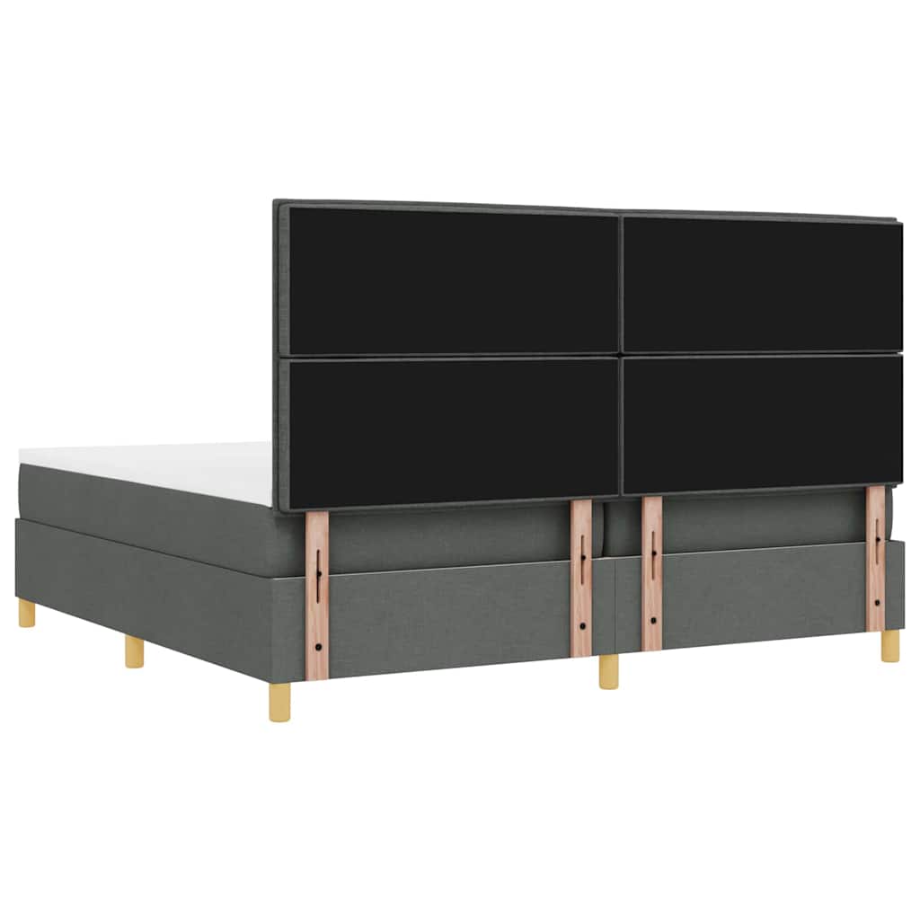 Letto a molle con materasso Grigio scuro 200 x 200 cm Tessuto | homemem39