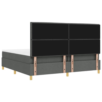 Letto a molle con materasso Grigio scuro 200 x 200 cm Tessuto | homemem39
