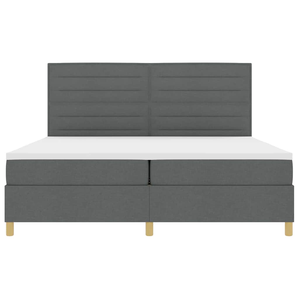 Letto a molle con materasso Grigio scuro 200 x 200 cm Tessuto | homemem39