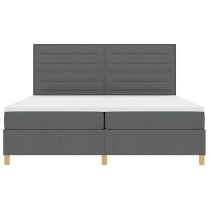 Letto a molle con materasso Grigio scuro 200 x 200 cm Tessuto | homemem39
