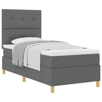Letto a molle con testiera Grigio scuro 80 x 200 cm Tessuto | homemem39