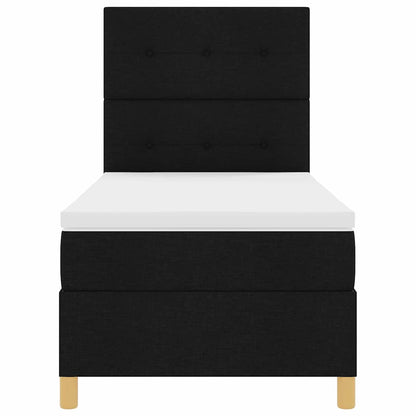 Letto a molle con testiera Nero 80 x 200 cm Tessuto | homemem39