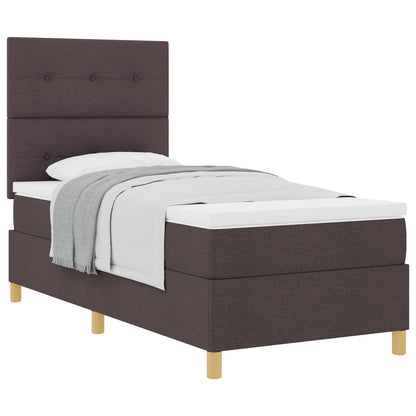 Letto a molle con testiera Marrone Scuro 80 x 200 cm Tessuto | homemem39