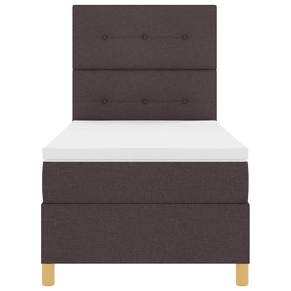 Letto a molle con testiera Marrone Scuro 80 x 200 cm Tessuto | homemem39
