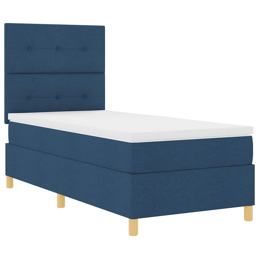 Letto a molle con testiera Blu 80 x 200 cm Tessuto | homemem39