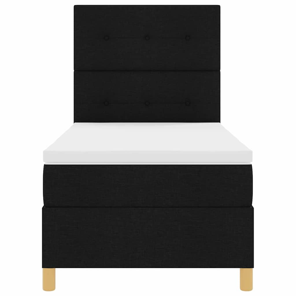 Letto a molle con testiera Nero 90 x 190 cm Tessuto | homemem39