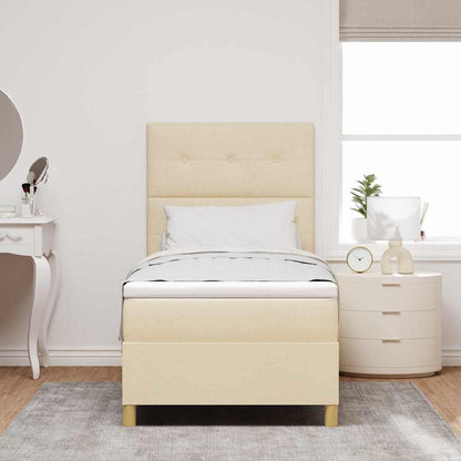 Letto a molle con testiera Crema 90 x 200 cm Tessuto | homemem39