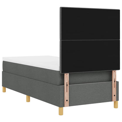 Letto a molle con materasso Grigio scuro 100 x 200 cm Tessuto