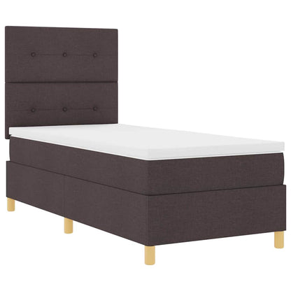Letto a molle con testiera Marrone Scuro 100 x 200 cm Tessuto | homemem39