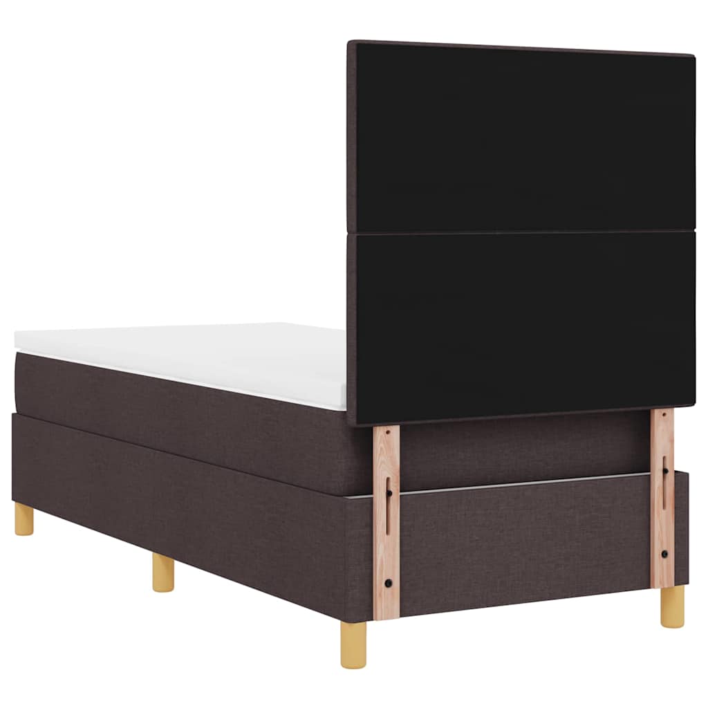 Letto a molle con testiera Marrone Scuro 100 x 200 cm Tessuto | homemem39