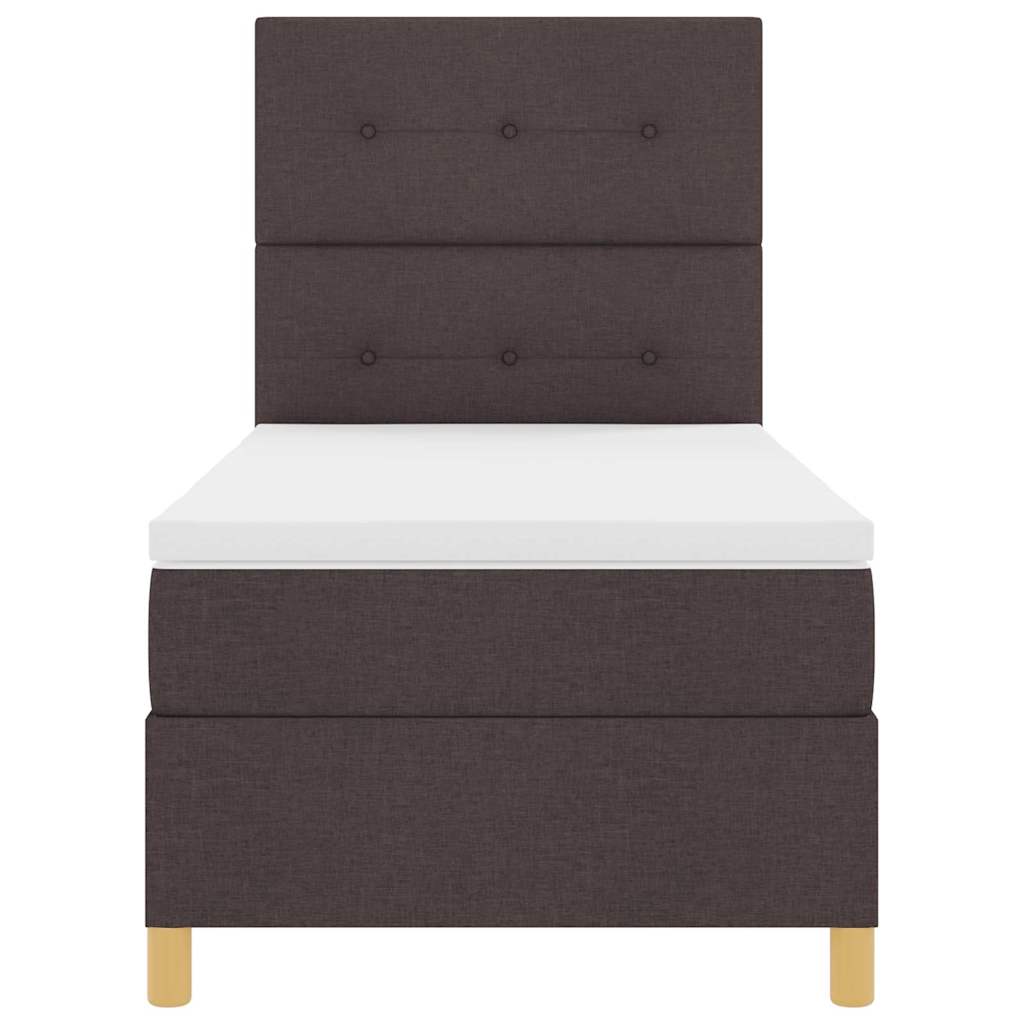Letto a molle con testiera Marrone Scuro 100 x 200 cm Tessuto | homemem39