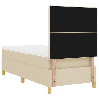 Letto a molle con testiera Crema 100 x 200 cm Tessuto | homemem39