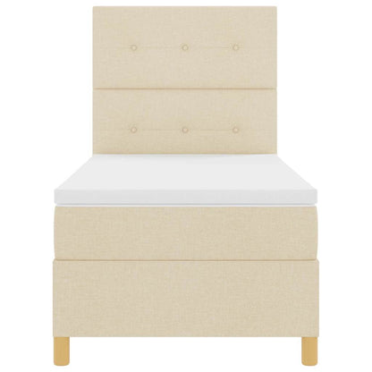 Letto a molle con testiera Crema 100 x 200 cm Tessuto | homemem39
