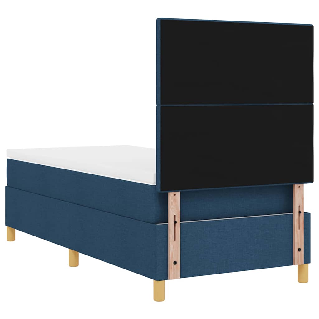 Letto a molle con testiera Blu 100 x 200 cm Tessuto | homemem39