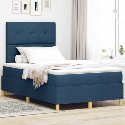Letto a molle con testiera Blu 120 x 190 cm Tessuto | homemem39