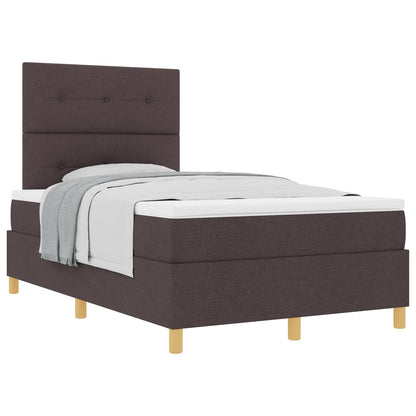 Letto a molle con testiera Marrone Scuro 120 x 200 cm Tessuto