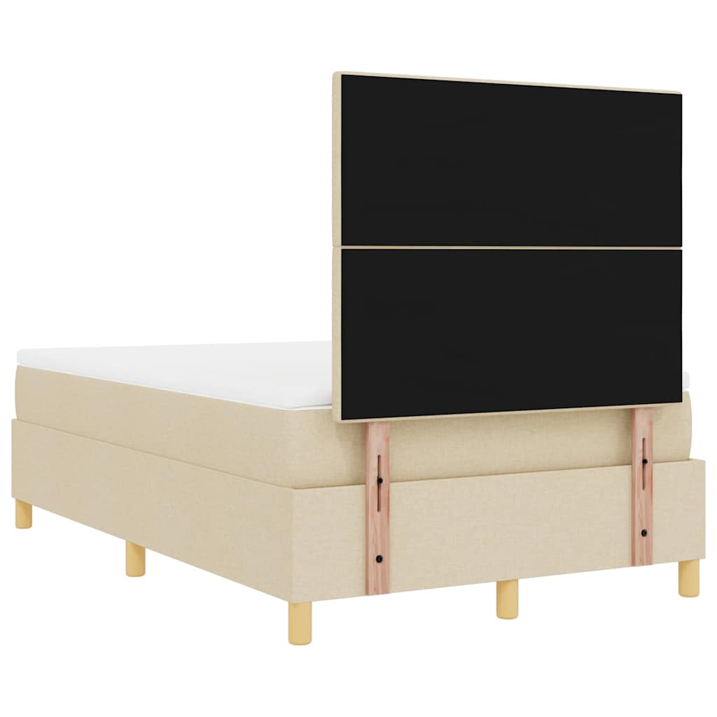 Letto a molle con testiera Crema 120 x 200 cm Tessuto | homemem39