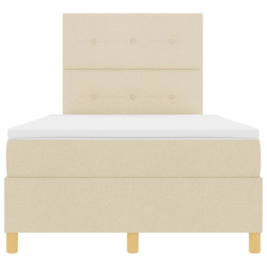 Letto a molle con testiera Crema 120 x 200 cm Tessuto | homemem39