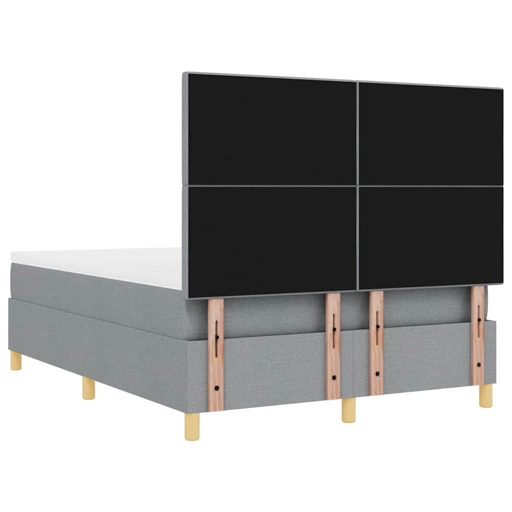 Letto a molle con testiera Grigio chiaro 140 x 190 cm Tessuto | homemem39