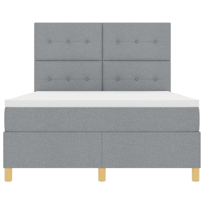 Letto a molle con testiera Grigio chiaro 140 x 190 cm Tessuto | homemem39