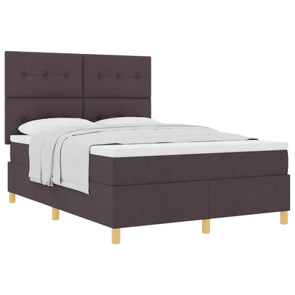 Letto a molle con testiera Marrone Scuro 140 x 190 cm Tessuto | homemem39