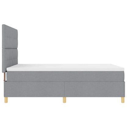 Letto a molle con testiera Grigio chiaro 140 x 200 cm Tessuto | homemem39