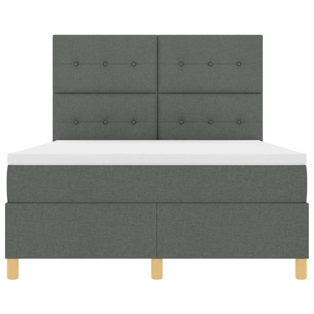 Letto a molle con testiera Grigio scuro 140 x 200 cm Tessuto | homemem39