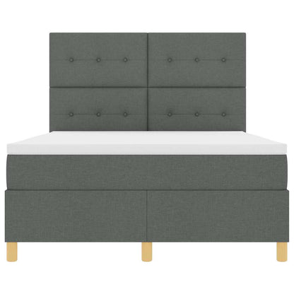 Letto a molle con testiera Grigio scuro 140 x 200 cm Tessuto | homemem39