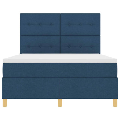 Letto a molle con testiera Blu 140 x 200 cm Tessuto | homemem39
