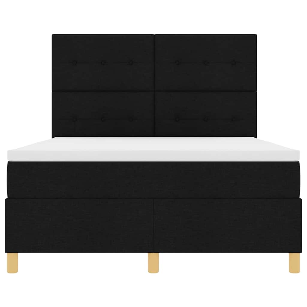 Letto a molle con testiera Nero 160 x 200 cm Tessuto | homemem39