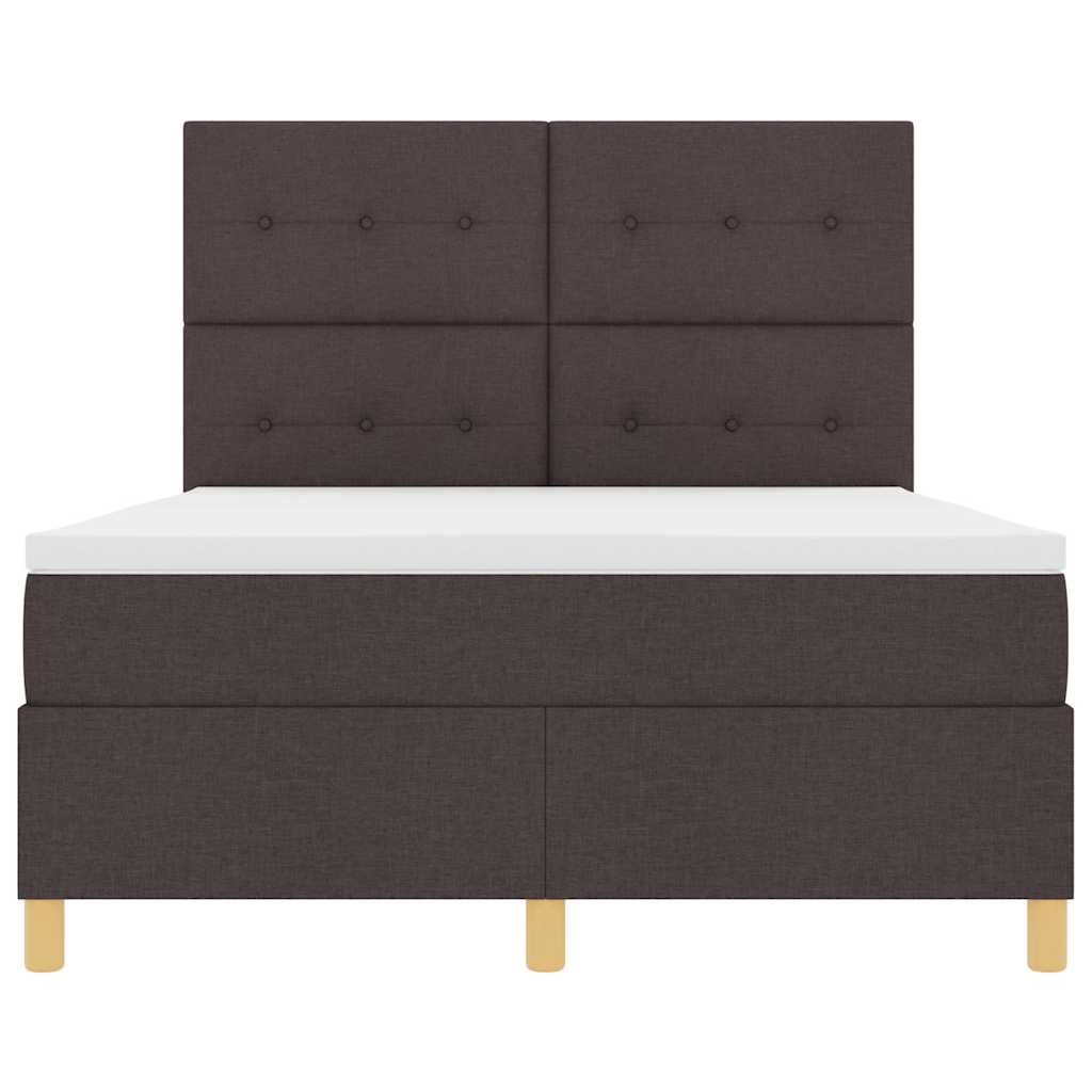Letto a molle con testiera Marrone Scuro 160 x 200 cm Tessuto | homemem39