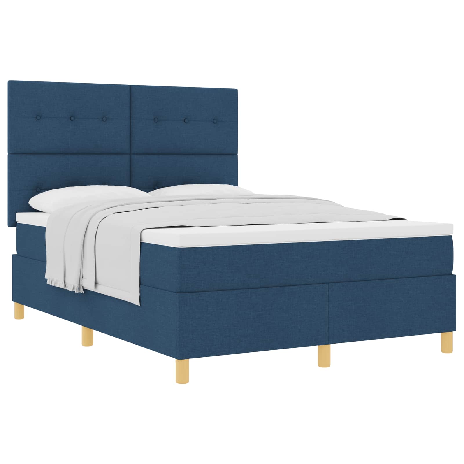 Letto a molle con testiera Blu 160 x 200 cm Tessuto | homemem39