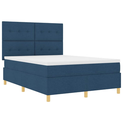 Letto a molle con testiera Blu 160 x 200 cm Tessuto | homemem39
