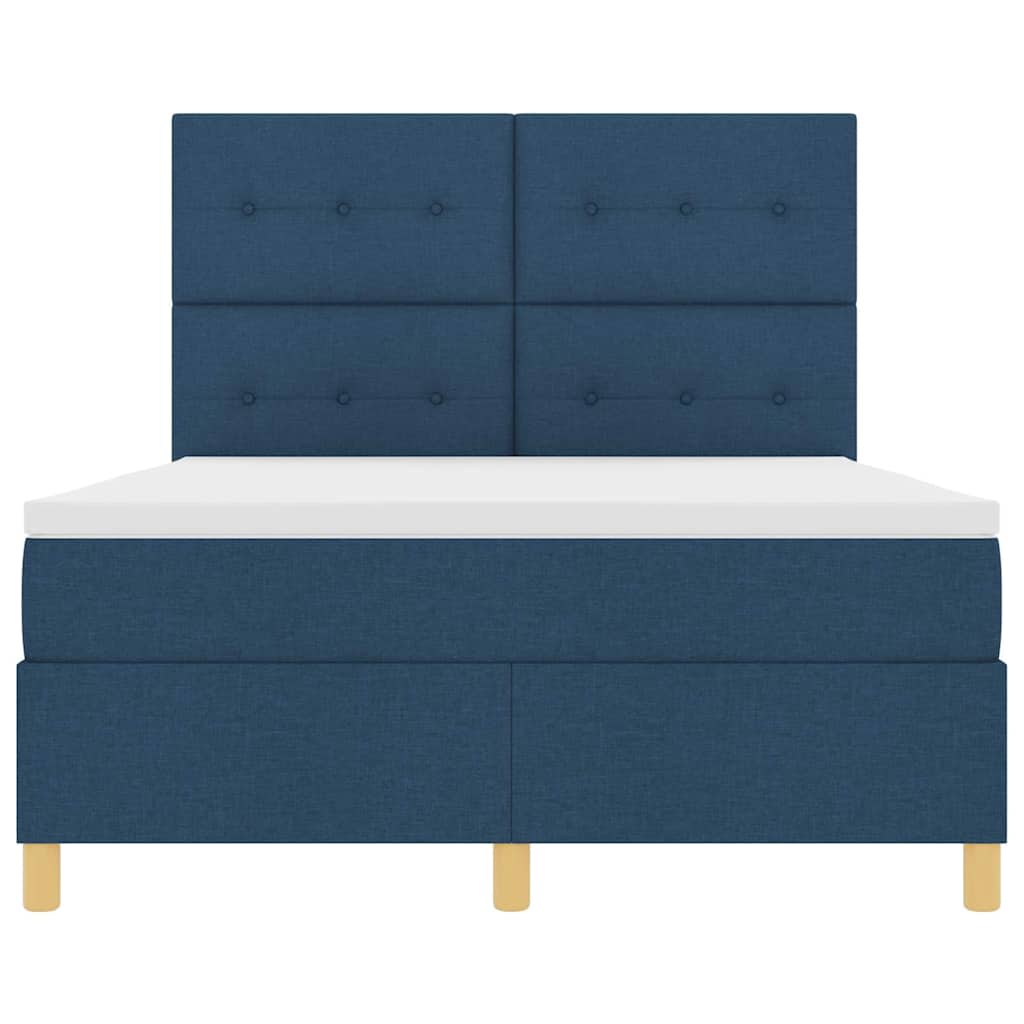Letto a molle con testiera Blu 160 x 200 cm Tessuto | homemem39
