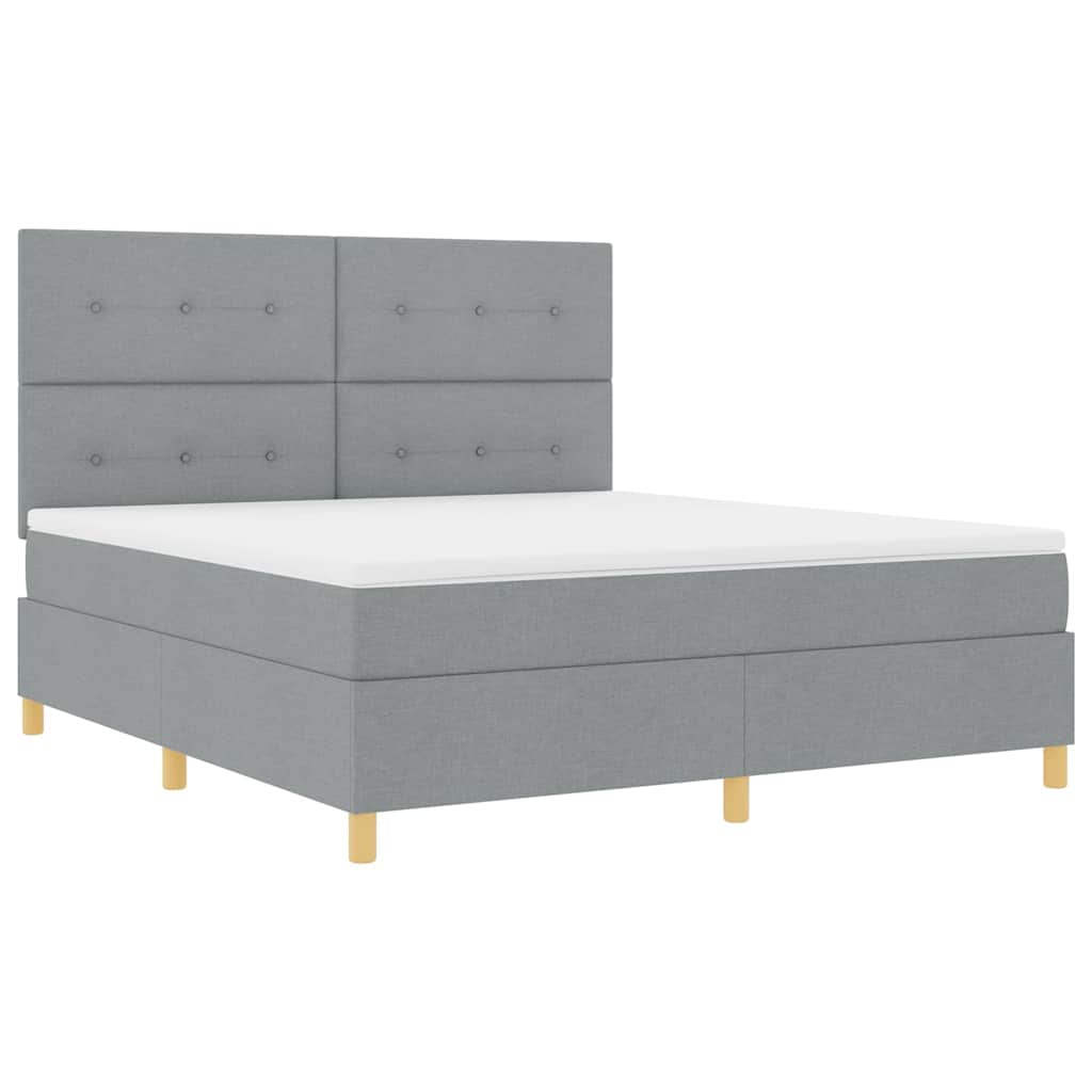 Letto a molle con testiera Grigio chiaro 180 x 200 cm Tessuto | homemem39