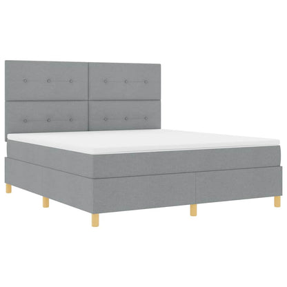 Letto a molle con testiera Grigio chiaro 180 x 200 cm Tessuto | homemem39