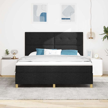 Letto a molle con materasso Nero 180 x 200 cm Tessuto